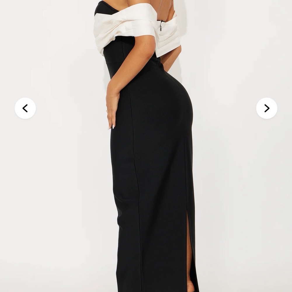 Fashion Nova One Shoulder Black and White Dress - Picture 3 of 3